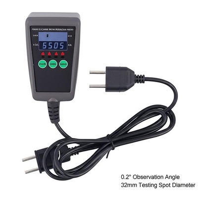 अत्यधिक सटीक रेट्रो रिफ्लेक्टिव मीटर जिसमें 6V DC बिजली आपूर्ति, 0.2° अवलोकन कोण और 32mm परीक्षण स्पॉट व्यास है
